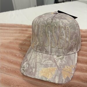 New With Tags David & Young BLESSED Embroidered Camo Adjustable Trucker Hat